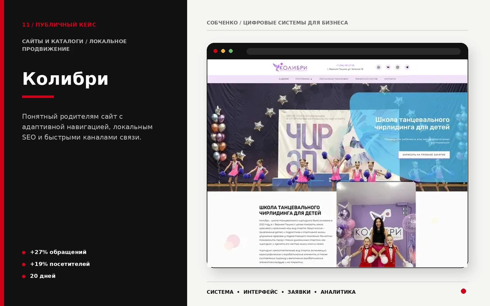 Презентационная обложка проекта Колибри